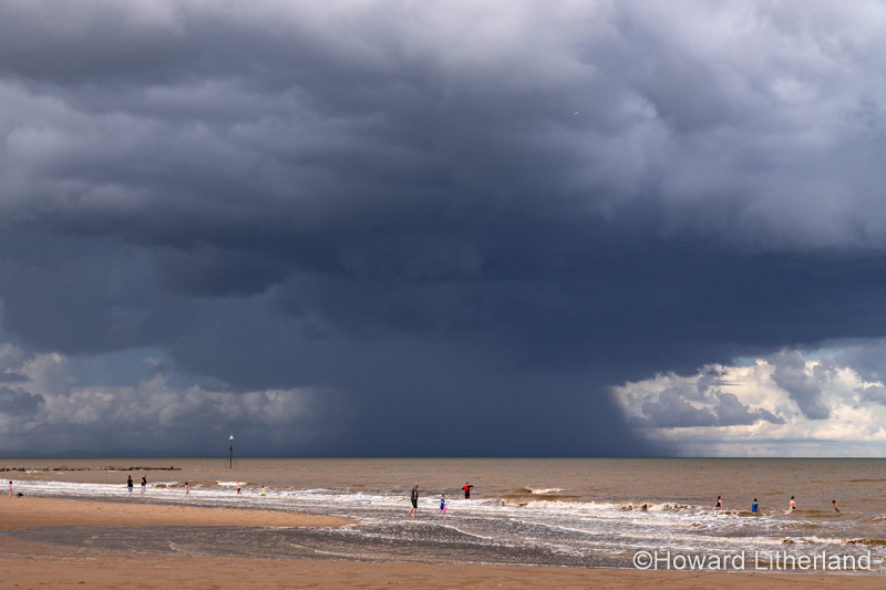 Storm over Prestatyn beach, North Wales coast