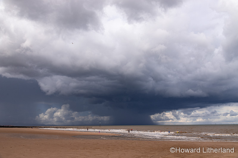 Storm over Prestatyn beach, North Wales coast