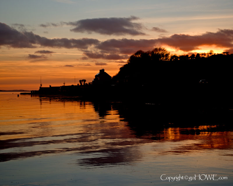 Harbour at sunset with reflections, Menai Straits, Anglesey