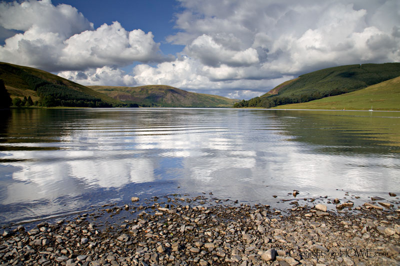 The Megget reservoir on a sunny day, Dumfries and Galloway, Scotland