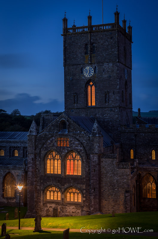 Saint David's cathedral at dusk, Pembrokeshire, Wales