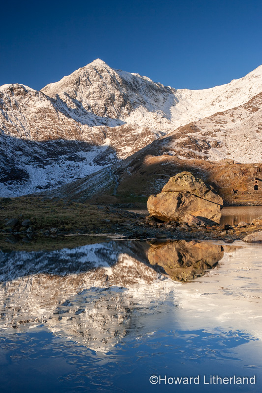 Snowdon mountain in snow, North Wales