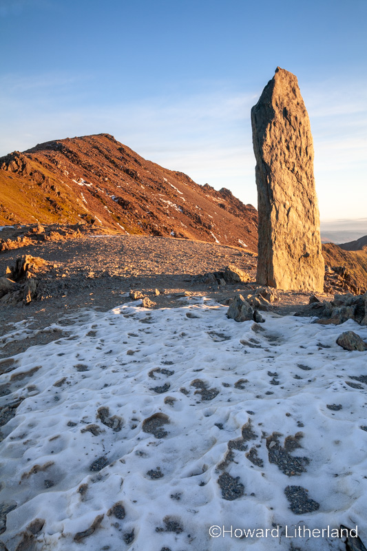 Marker stone on the Miners Path, Snowdon, Wales