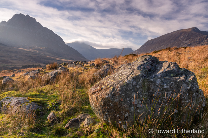 Boulder in the Ogwen Valley, Snowdonia, North Wales