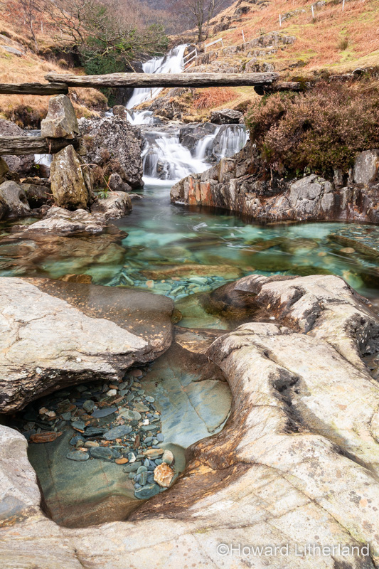 Waterfall along the Watkin Path, Snowdon, Snowdonia, North Wales