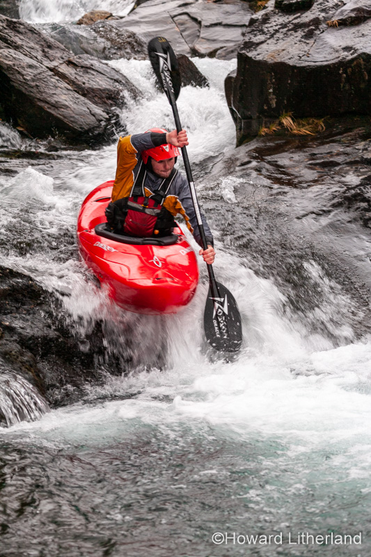 Canoeist in White Water, Snowdonia, North Wales