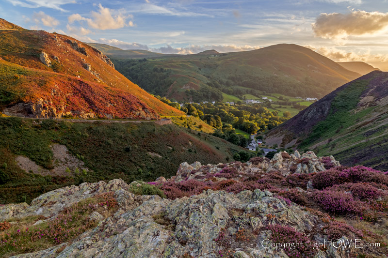 Sychnant Pass on the North Wales coast near Dwgyfylchi at sunset