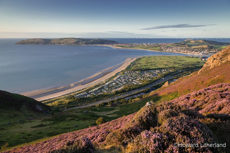 The view over Conwy Morfa and Llandudno on the North Wales coast, as seen from the Sychnant Pass above Conway