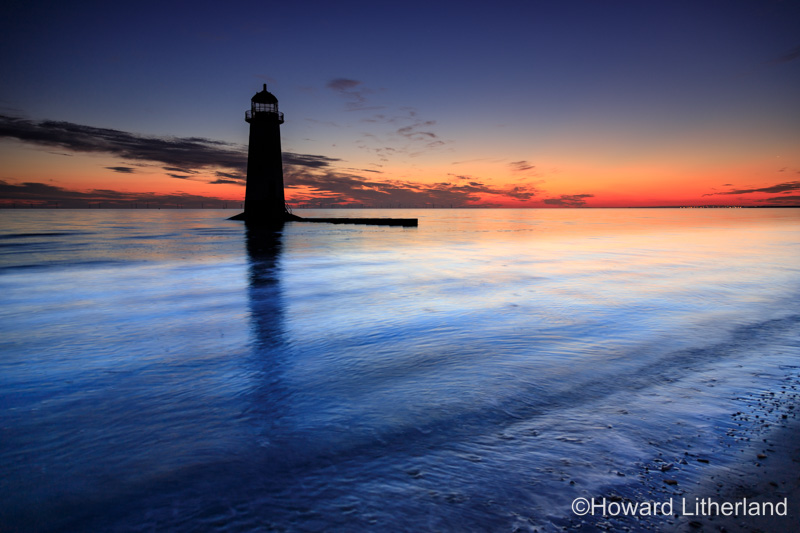 Dawn over Talacre lighthouse on the North Wales coast