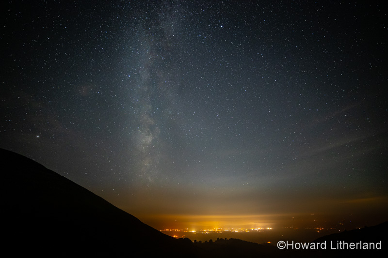 Milky way over Ruthin in the Vale of Clwyd, North Wales