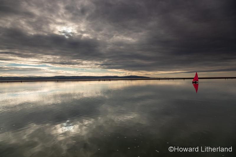Dinghy sailing on the Marine Lake at West Kirby, Wirral, England